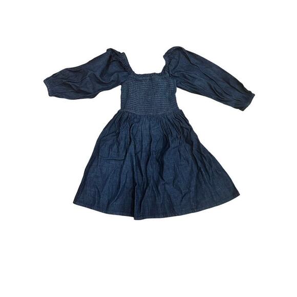 JCREW Smocked puff-sleeve dress in chambray - Picture 3 of 5